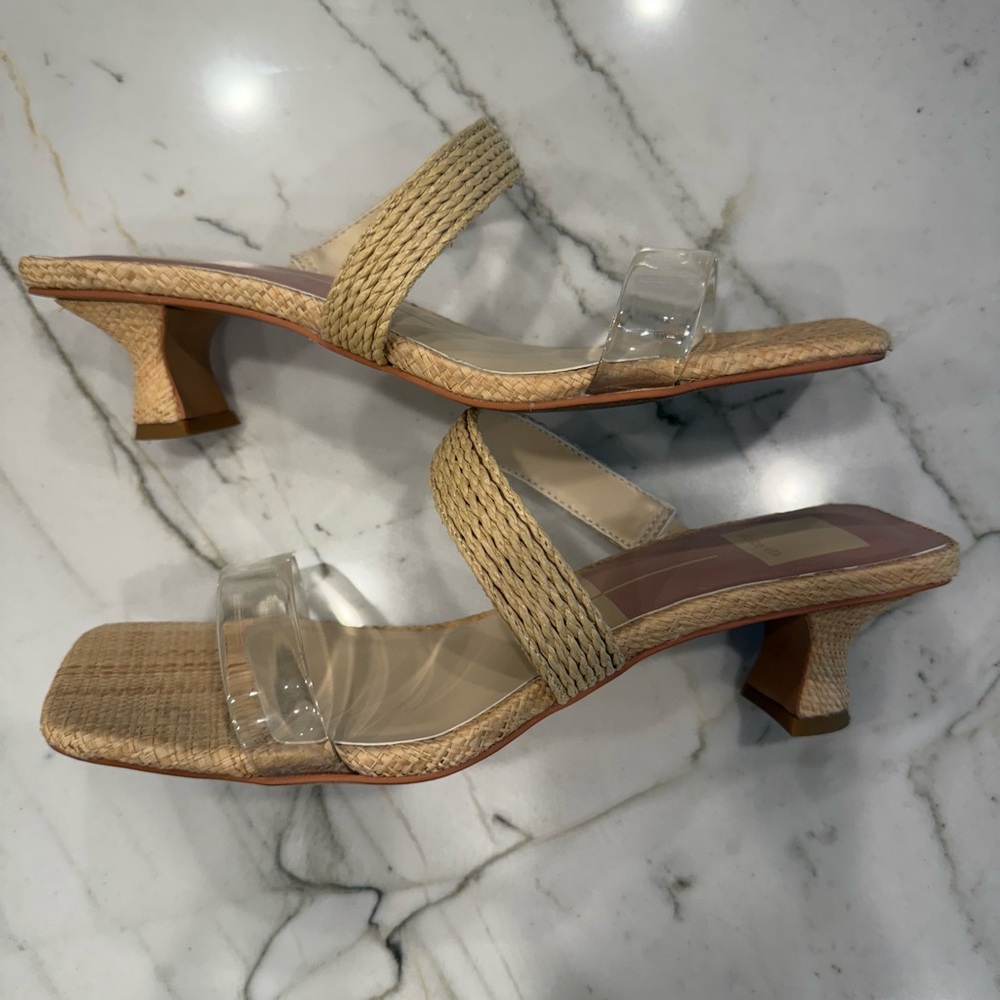 Dolce Vita Tan Sandals with Square Toe and Textured Straps - Picture 3 of 9